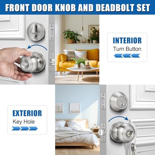 High-Quality 3-Set Entry Door Knob and Deadbolt Combo