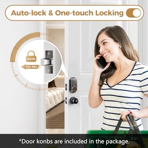 Keyless Entry Door Lock with 2-Door Knobs - App Control