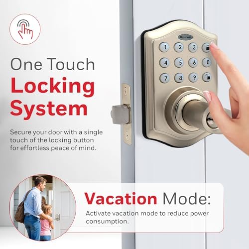 Modern Keyless Entry Door Lock with 50 Codes SATIN NiKEL FINISH