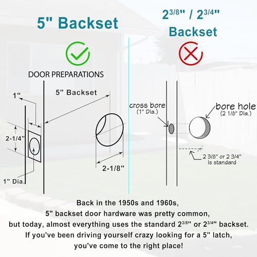 5 Backset Entry Door Latch with Satin Nickel Finish