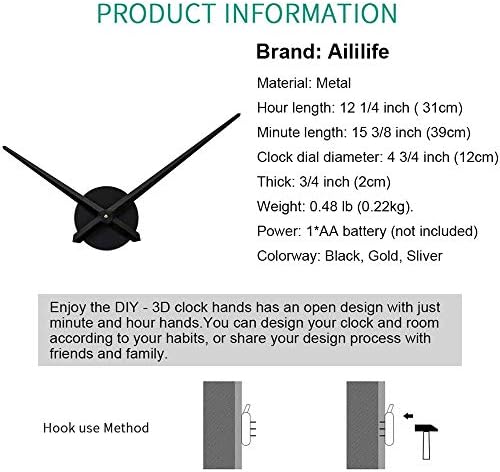 Interactive 3D Wall Clocks DIY Large Clock Movements in 12