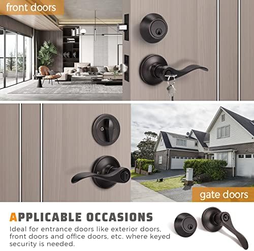 3 Pack Front Entry Door Handle Lock Set