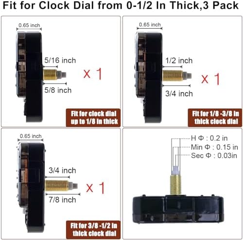 EMOON Replacement Clock Kit with Walnut Wood Hands