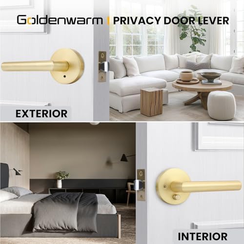 GoldenWarm 4-Piece Gold Door Handles