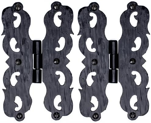 2-Pack Rustic Black Wrought Iron Door Hinges