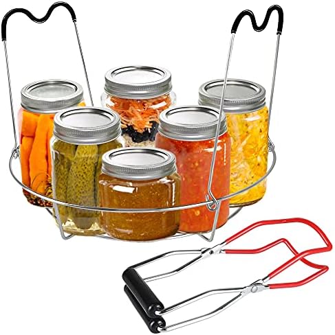 Sturdy 12-inch Stainless Steel Canning Rack with Ergonomic Handles