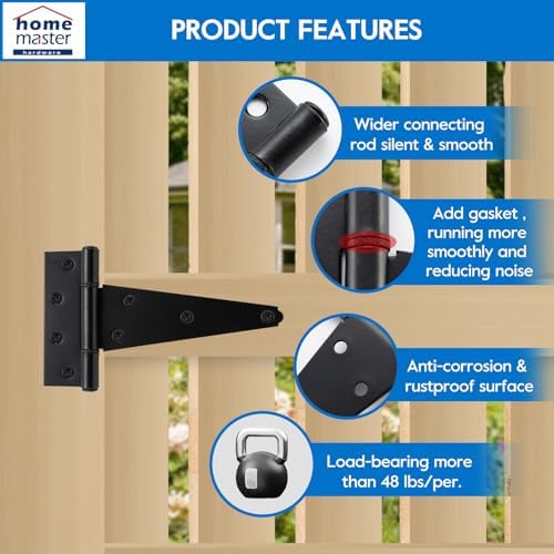 6 Inch T-Strap Gate Hinges Heavy Duty for Outdoor Use