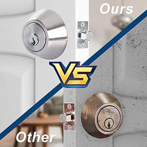 Double Keyed Deadbolt Lock PrivacyPassage Satin Stainless Steel Silver