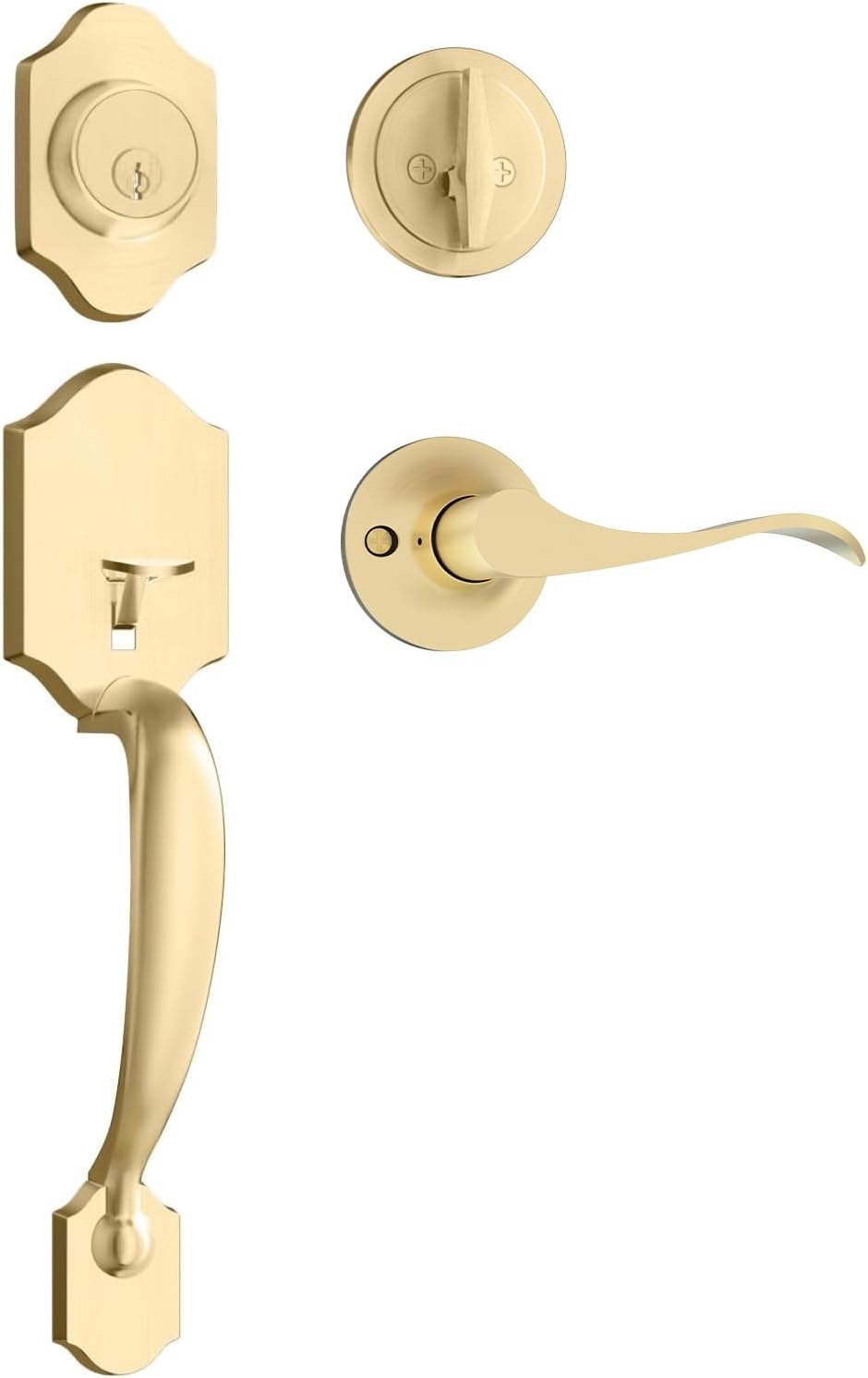 Haidms Gold Front Door Handle and Deadbolt Set