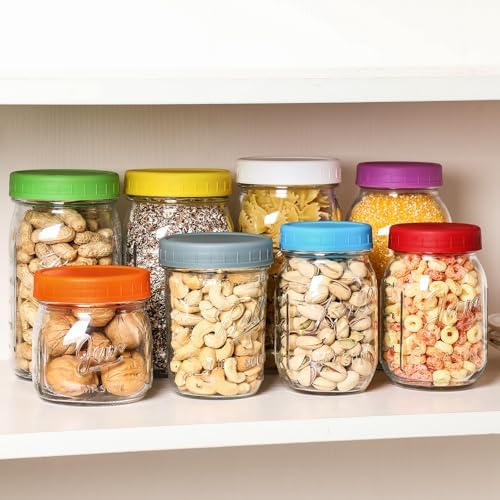 10 Wide Regular Mouth Mason Jar Lids - Set of 20 - Leakproof Dishwasher Safe