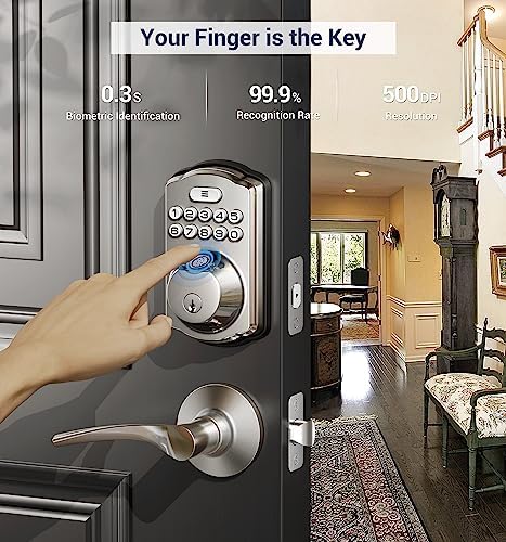 Biometric Smart Lock Fingerprint Unlock Multi-Family Security Front Door Lock