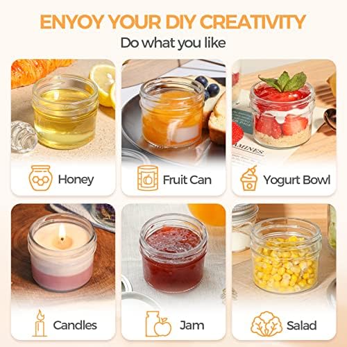 ComSaf Mini Mason Jars Set of 8 - Compact Durable