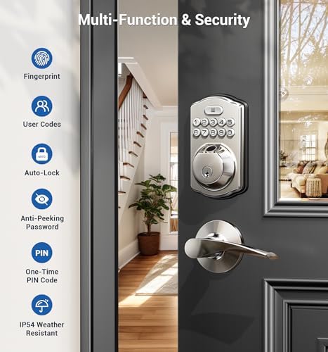 Fingerprint Entry Door Lock with Ledges and Smart Security