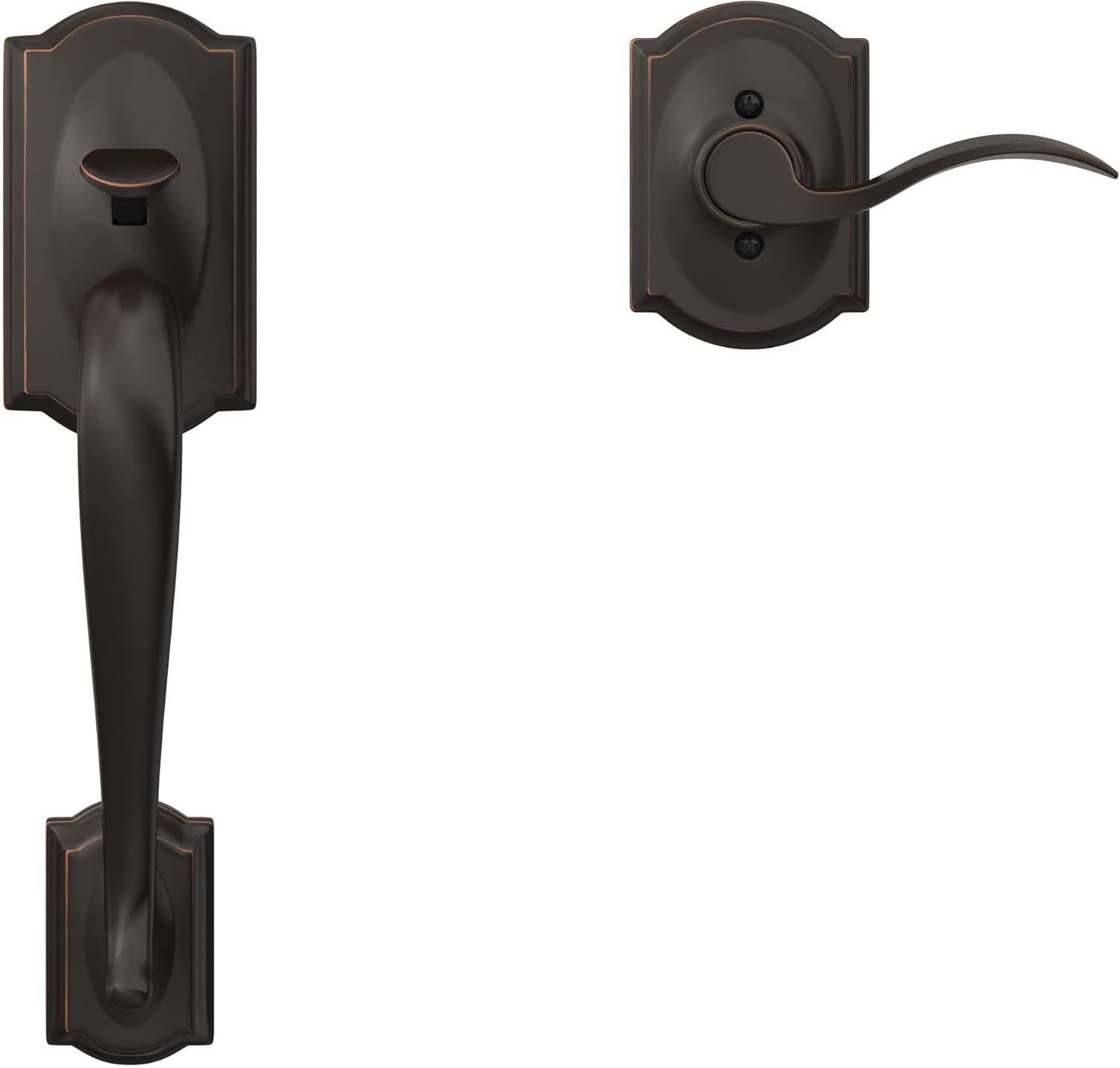 Schlage Front Entry Door Handle Aged Bronze LH Accent Lever
