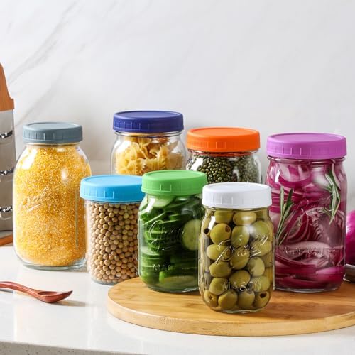 10 Wide Regular Mouth Mason Jar Lids - Set of 20 - Leakproof Dishwasher Safe