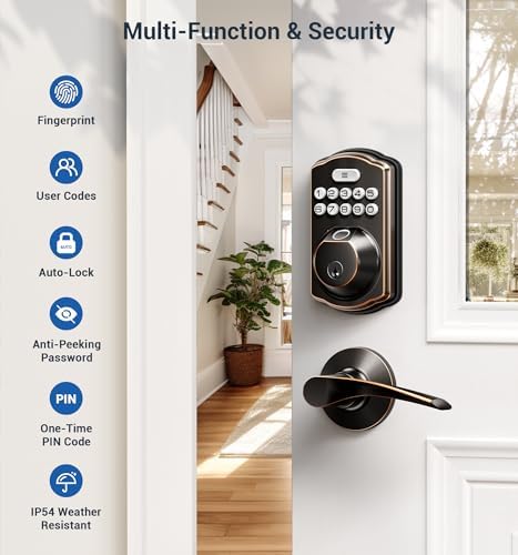 Fingerprint Keypad Door Lock Secure Electronic Keypad Deadbolt