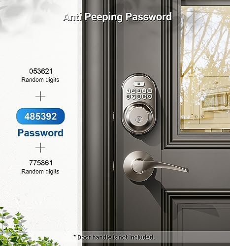 Keyless Entry Door Lock SATIN Nickel Smart Deadbolt Easy Install 4AA Batteries
