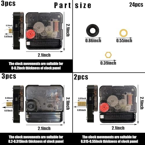 High Torque Replacement Clock Mechanism Kit 8PCS Paraor Clocks