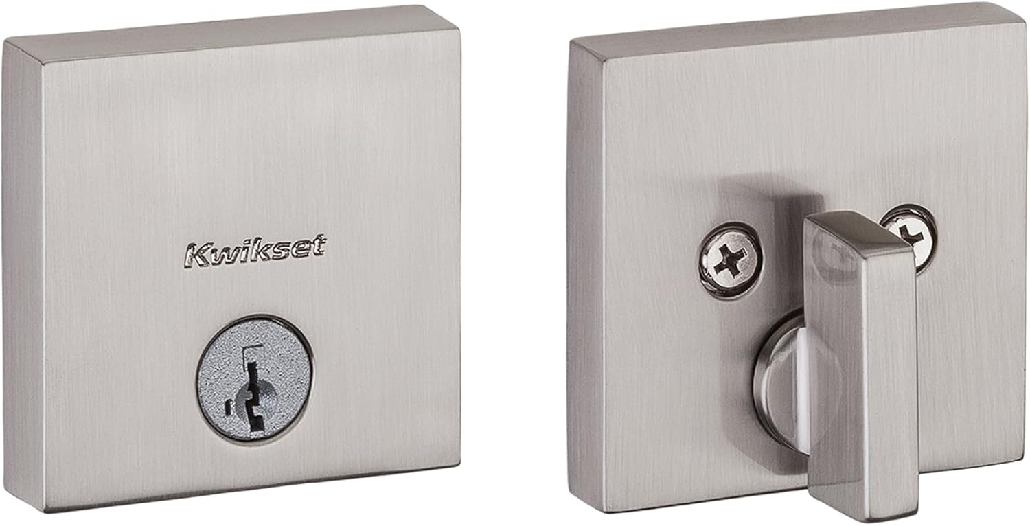Kwikset Downtown Deadbolt Lock Satin Nickel Exterior Entry Door