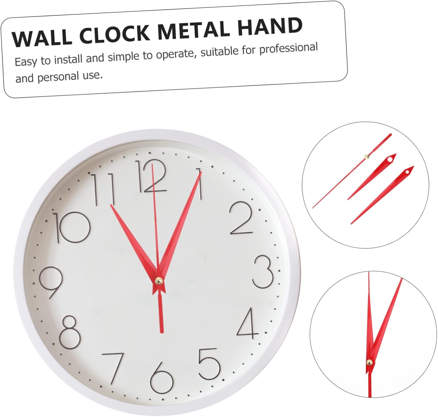 BESTYASH Red 10-Pointer Clock Mute Replacement Hands