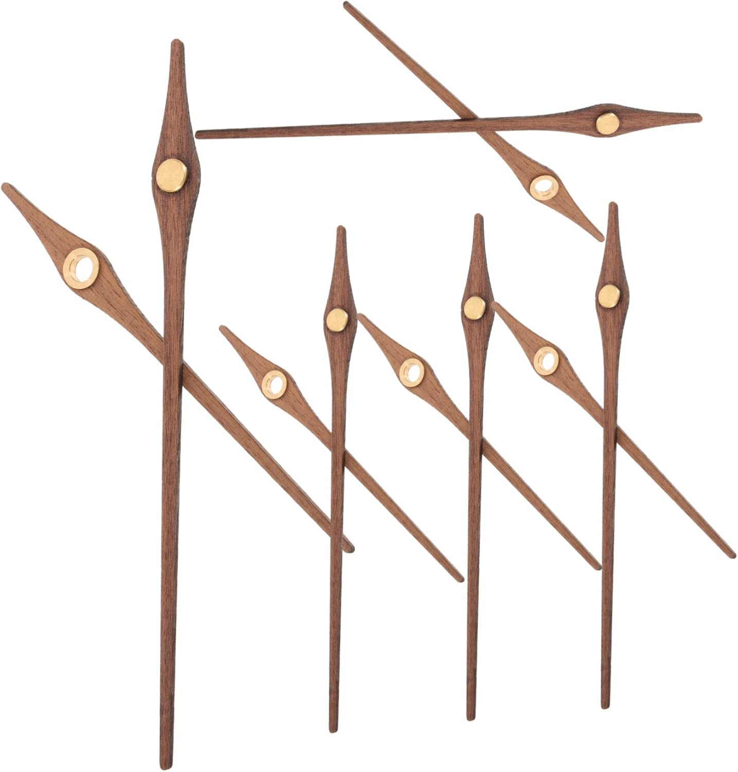 5-Piece Black Walnut Brass Clock Hands Kit for DIY Clocks