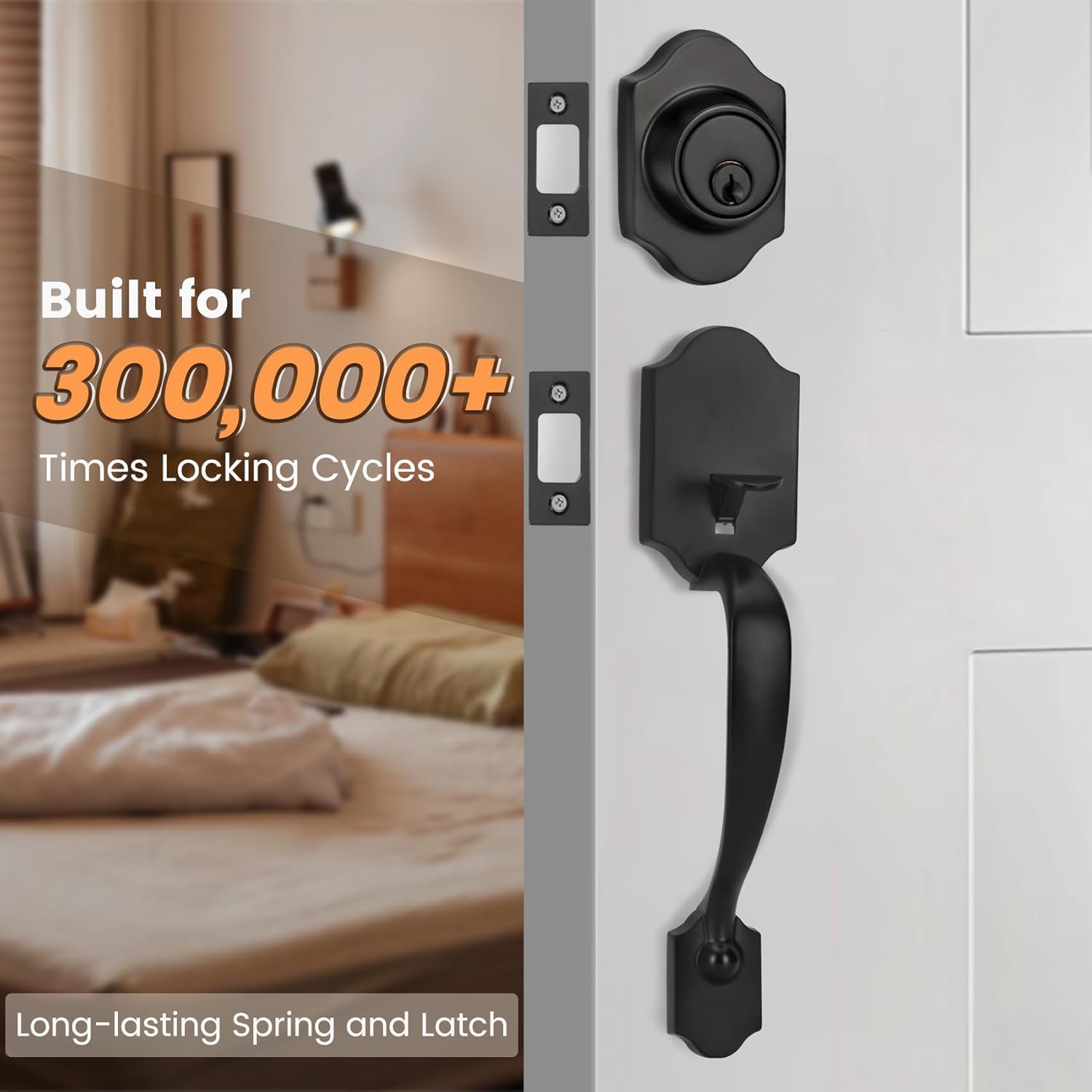 Secure Front Door Handle Set for Exterior Doors