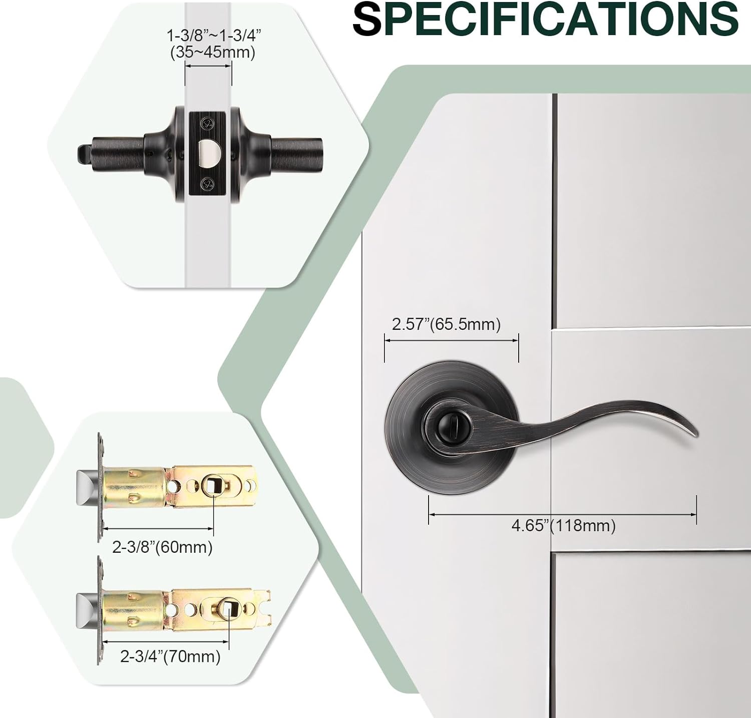 Privacy Door Handles Set