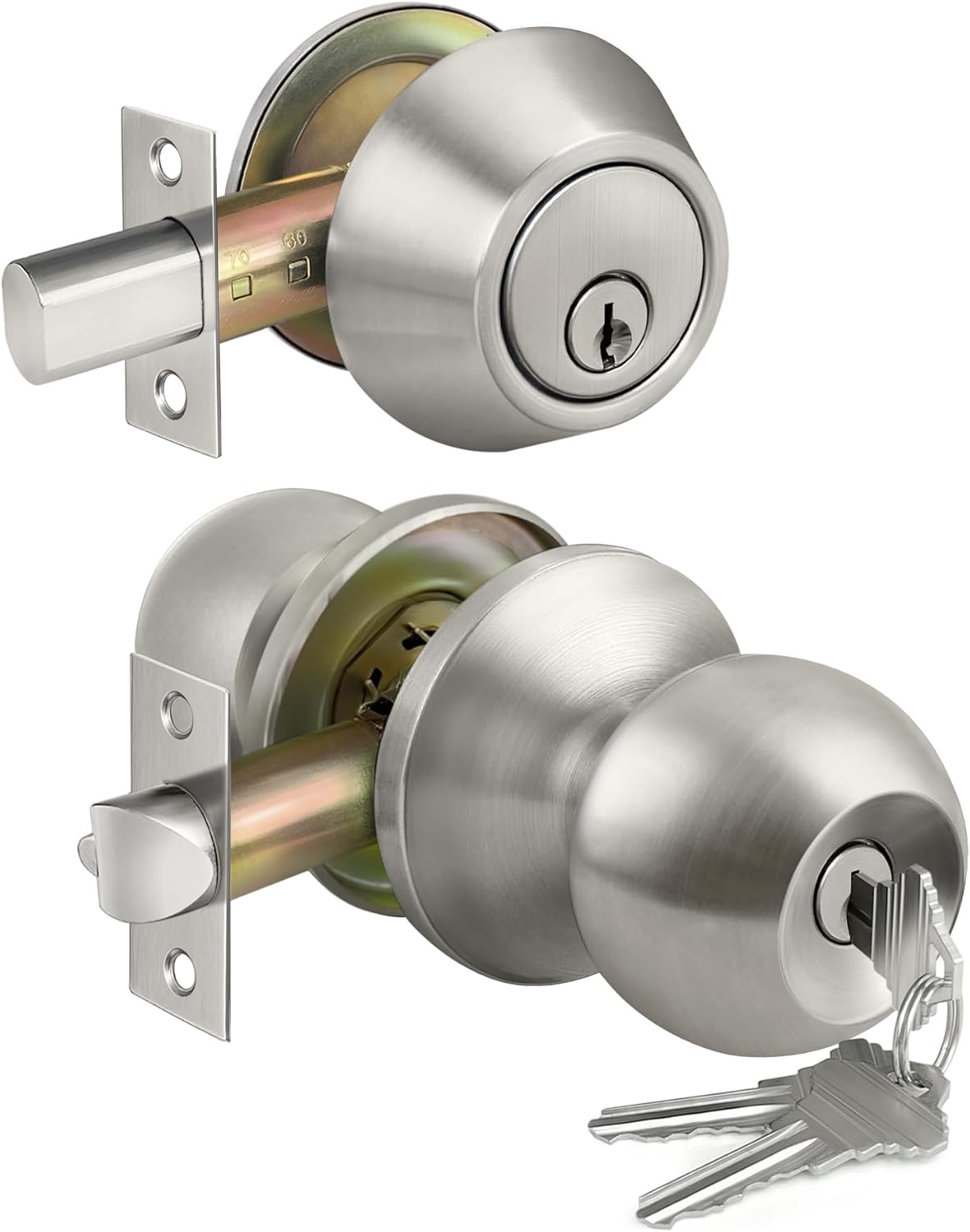 Easy-Installation Door Knob Deadbolt Set