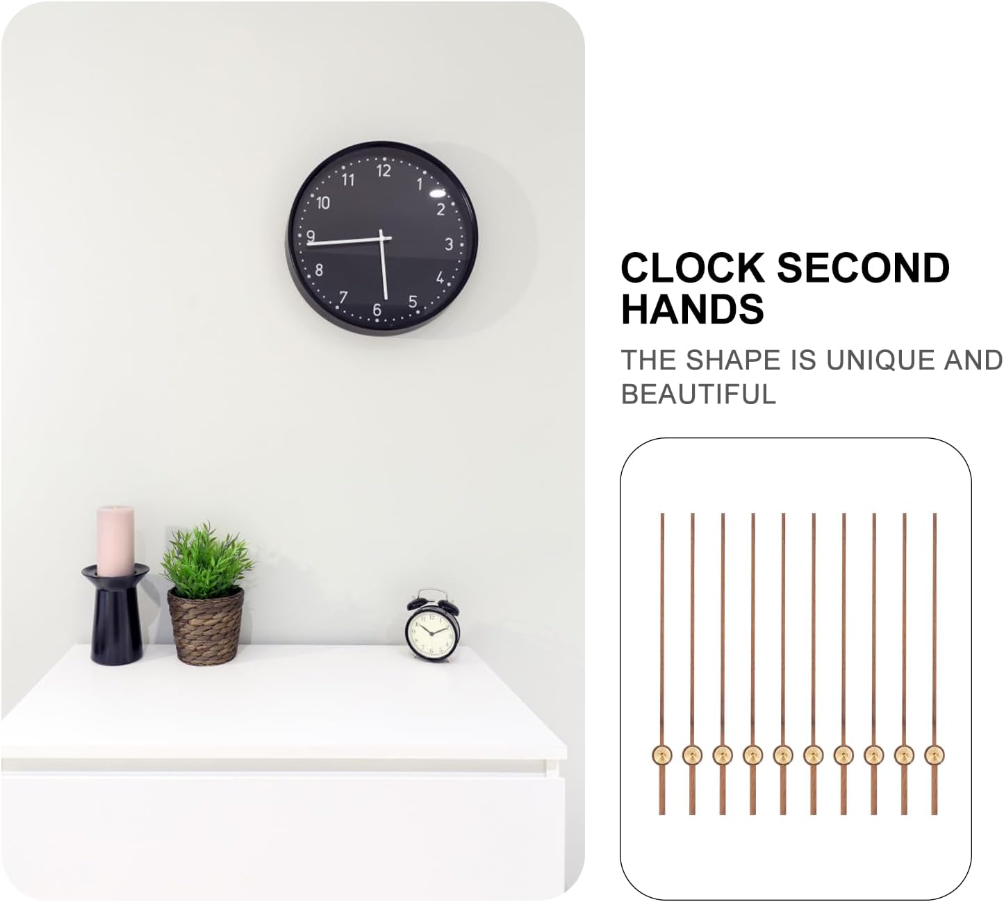 EXCEART 10pcs Wooden Second Hand Clock Parts DIY Kit