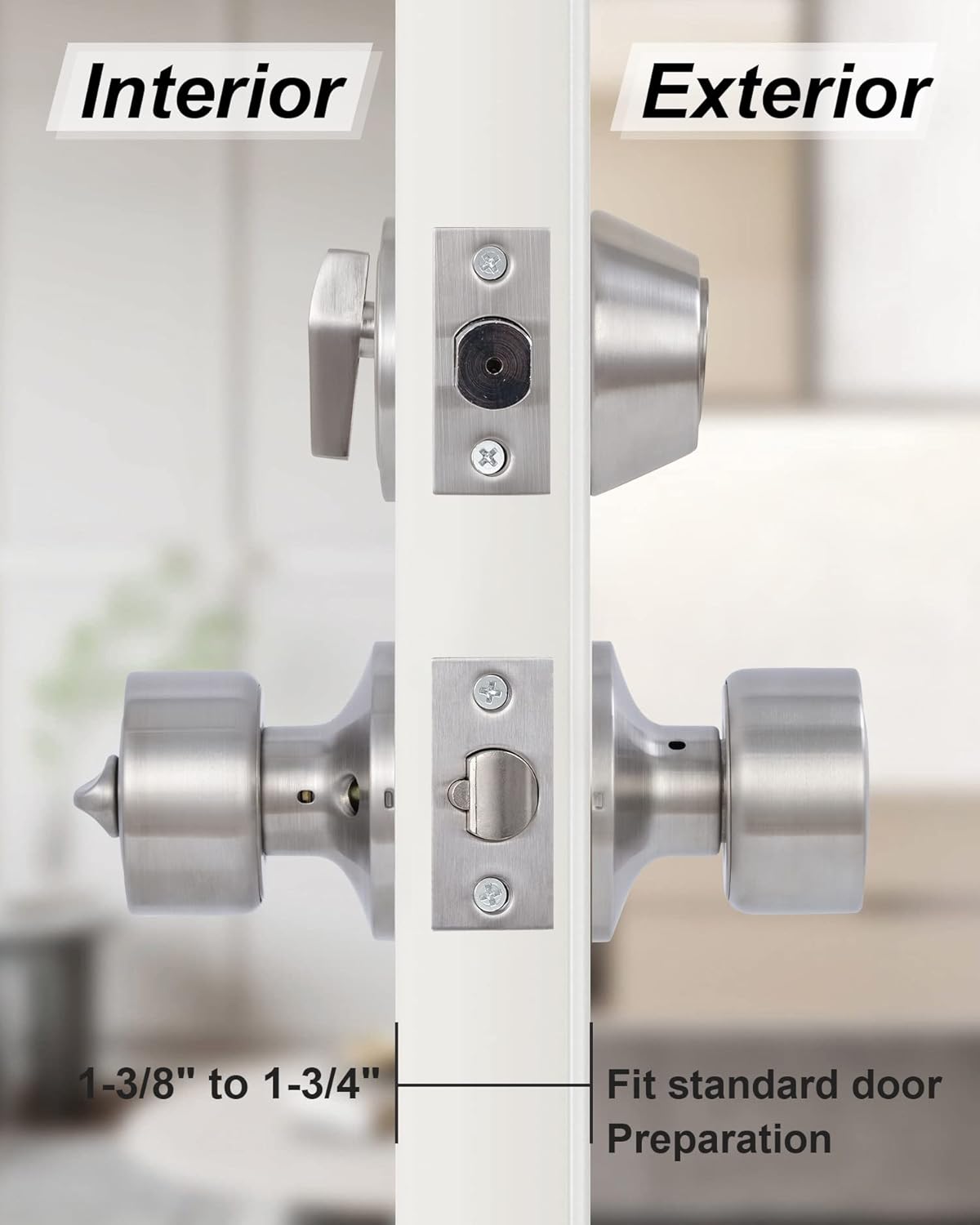 2 Set Keyed Alike Entry Door Knobs Deadbolt Lock Set