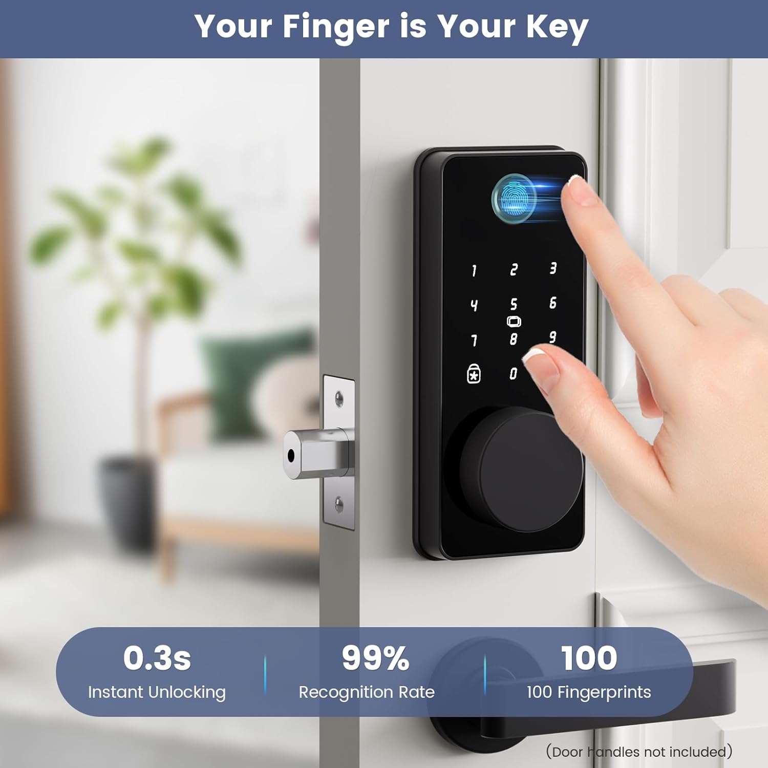 Biquole Smart Deadbolt Door Lock with Keypad Fingerprint App Control