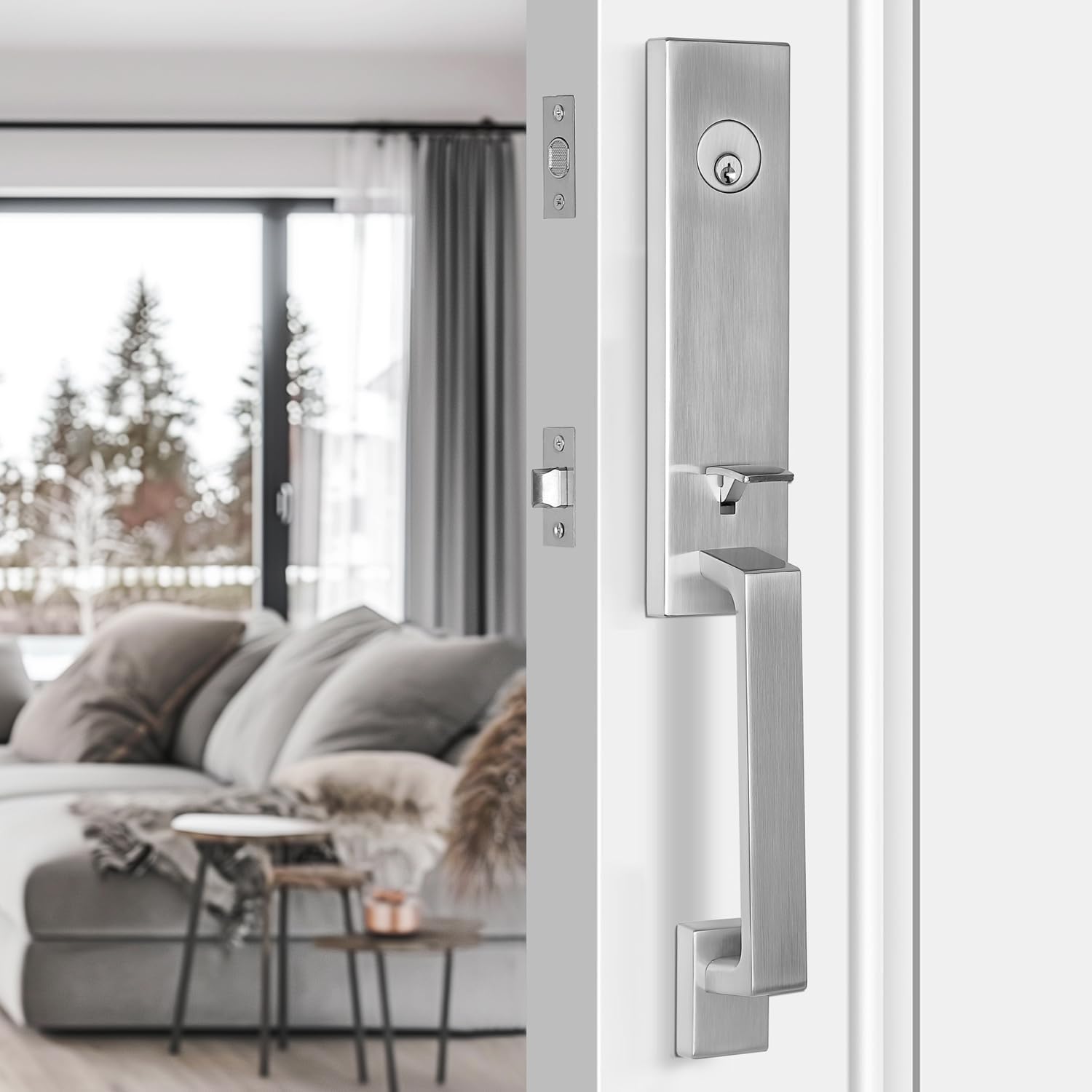 TOGU HS29D Front Door Handle and Single Cylinder Deadbolt Set