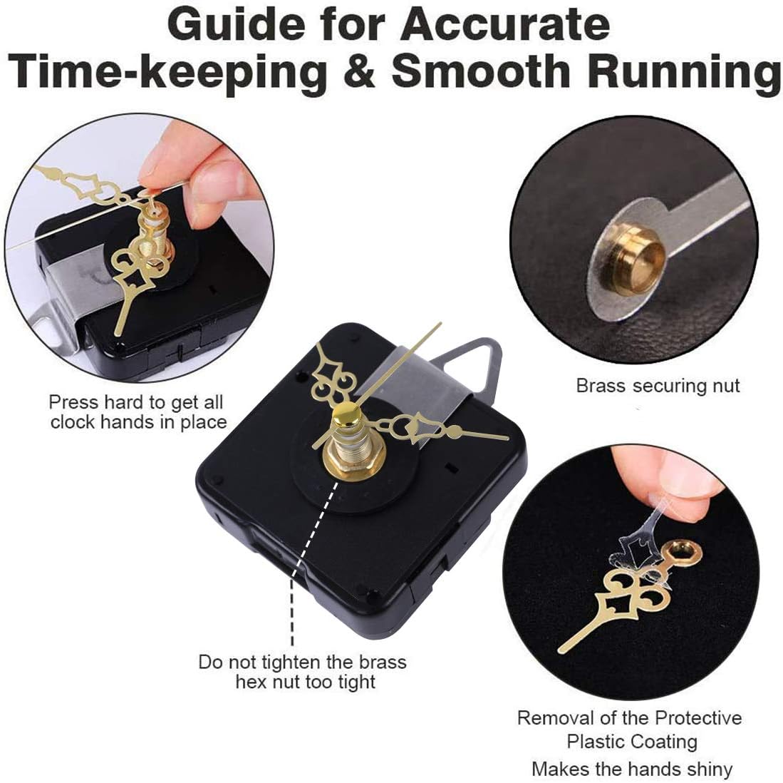 Precision Shaft Clock Kit with Replacement Clock Hands