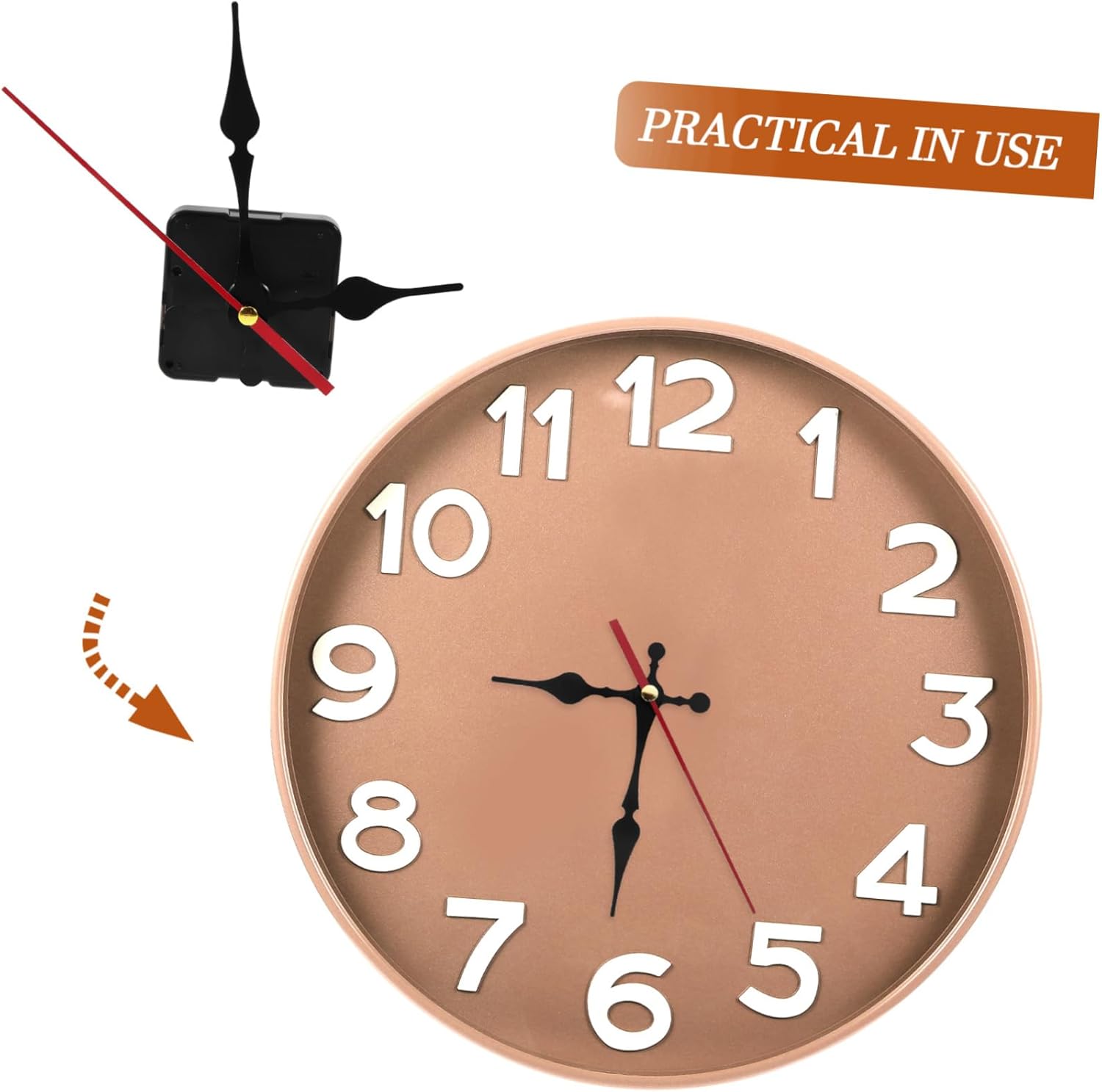 Replacement Battery-Operated Wall Clock Mechanism Kit