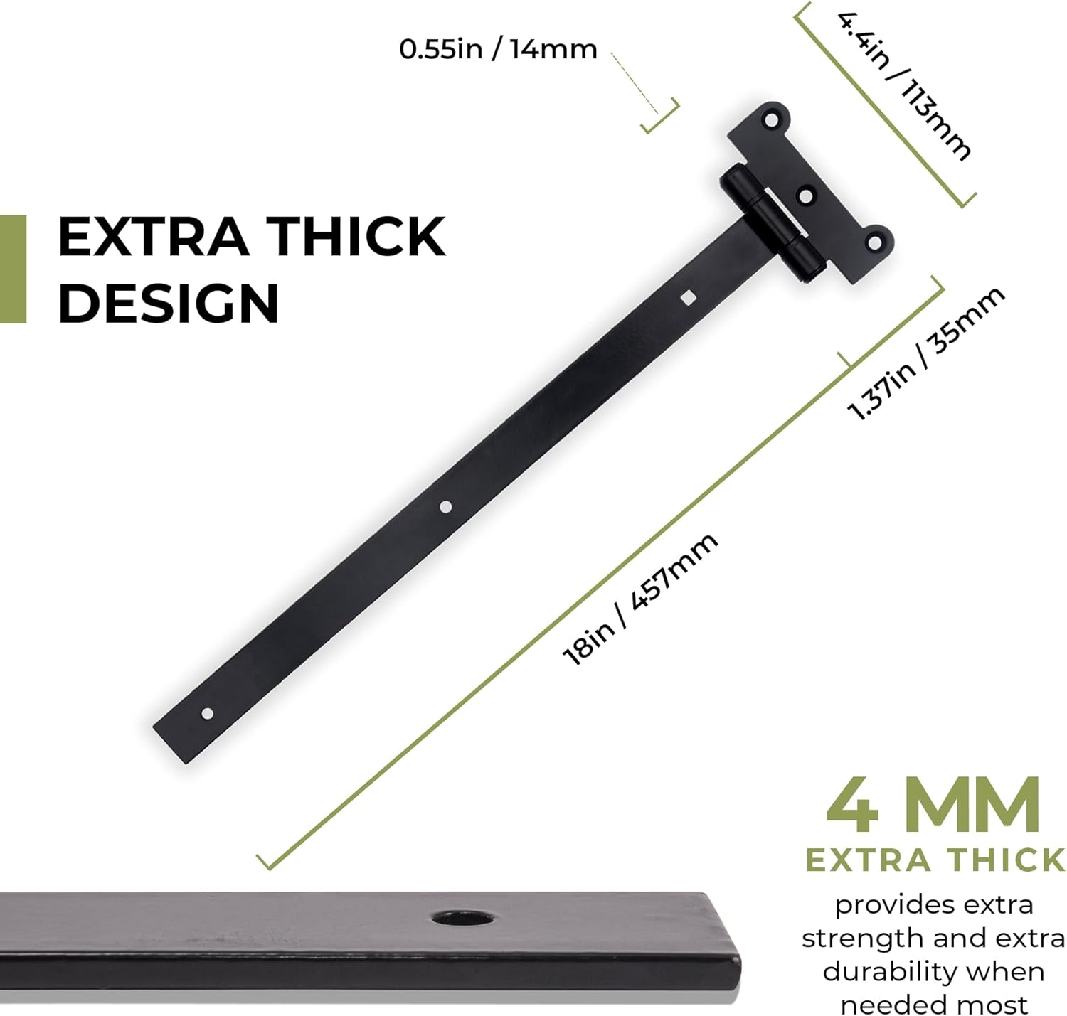 DIYWorld 18-Inch Black Door Hinges