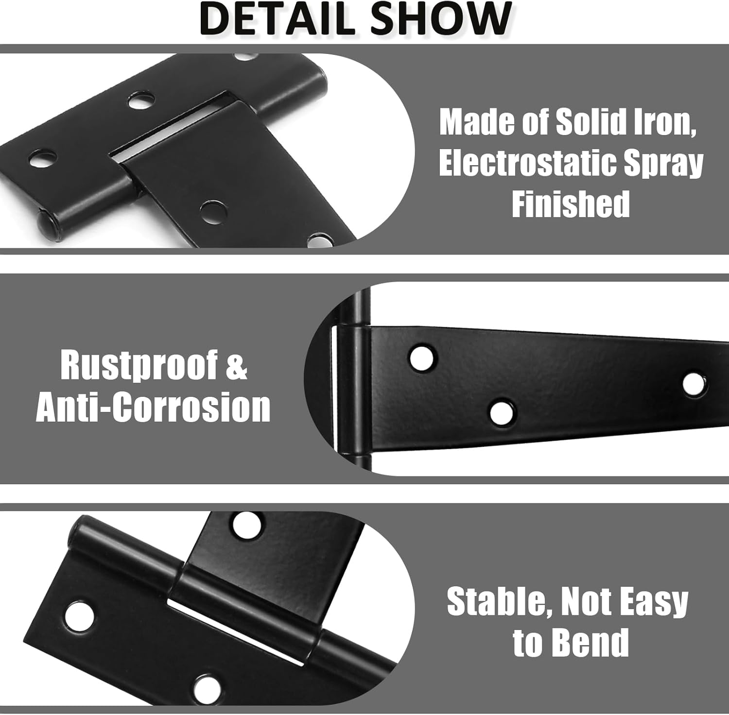Rust-Resistant T-Strap Hinges for Wooden Fences
