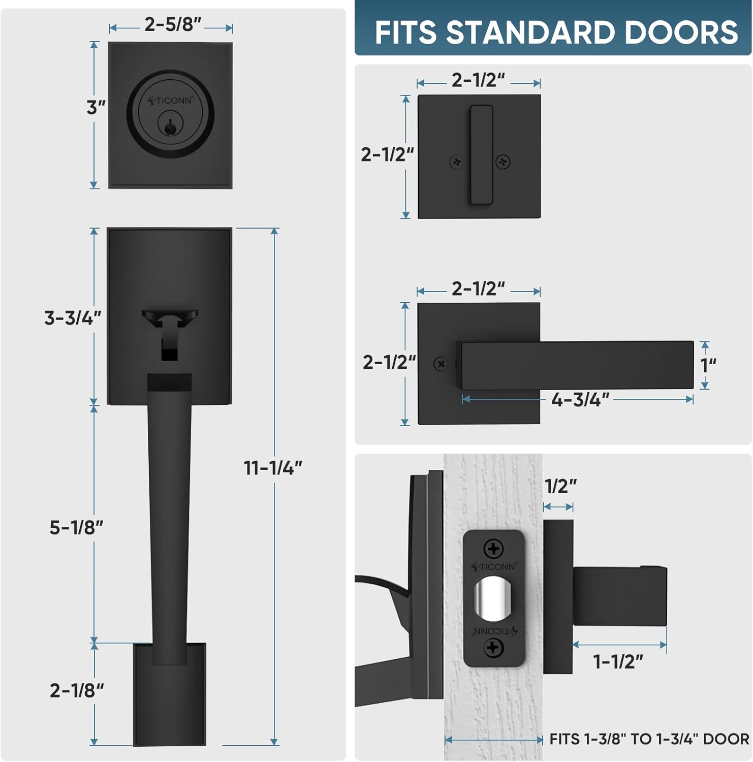 Elegance Front Door Handle Set