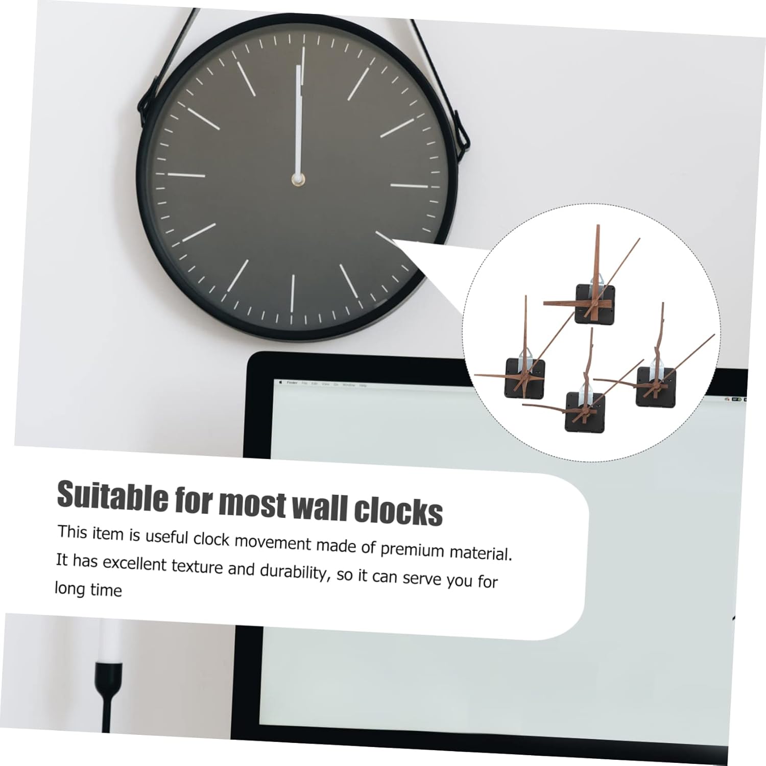 4-Set Replacement Kit for Walnut Wood Clock Hands