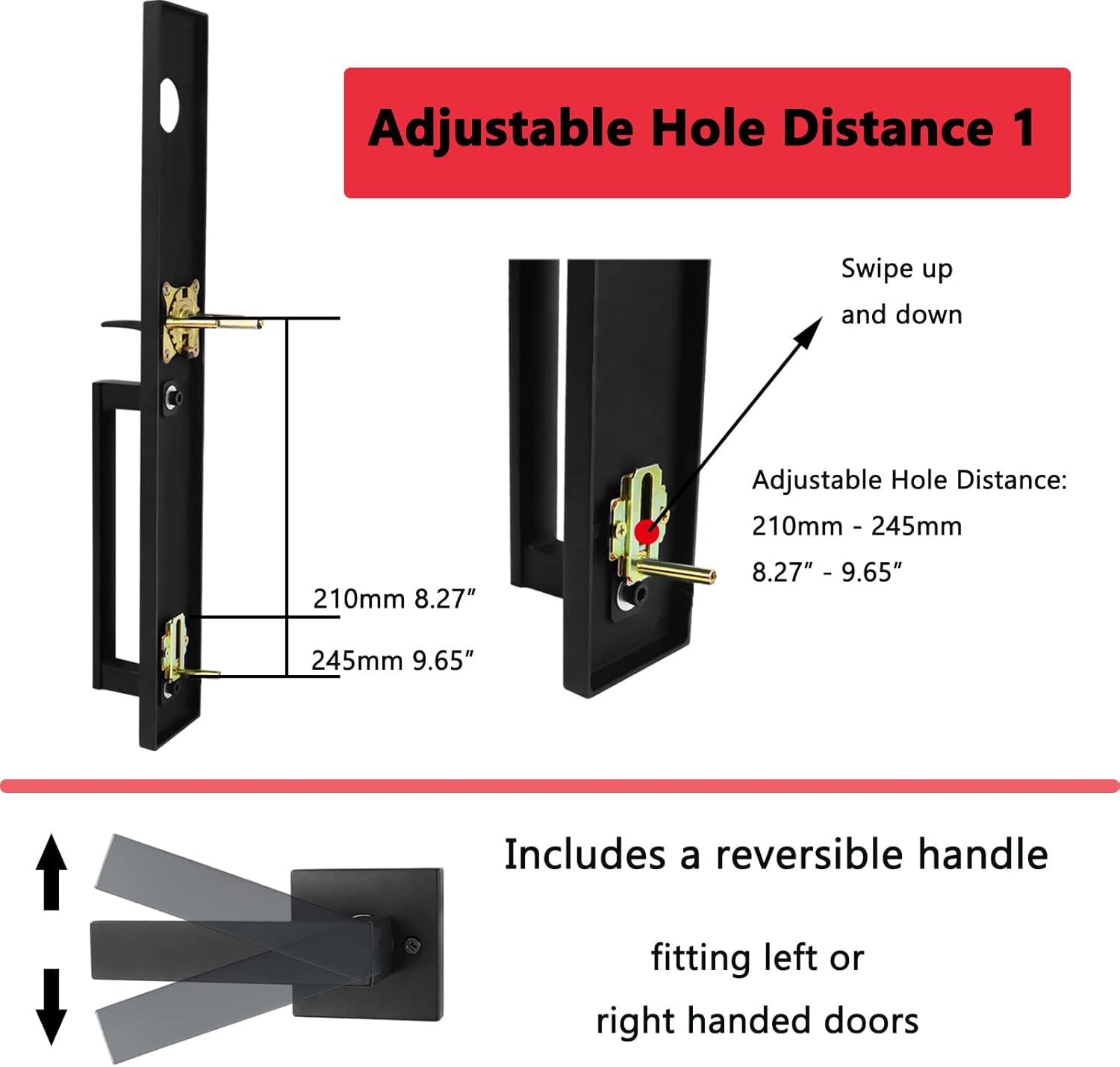 Virego French Front Door Handle Set Heavy Duty