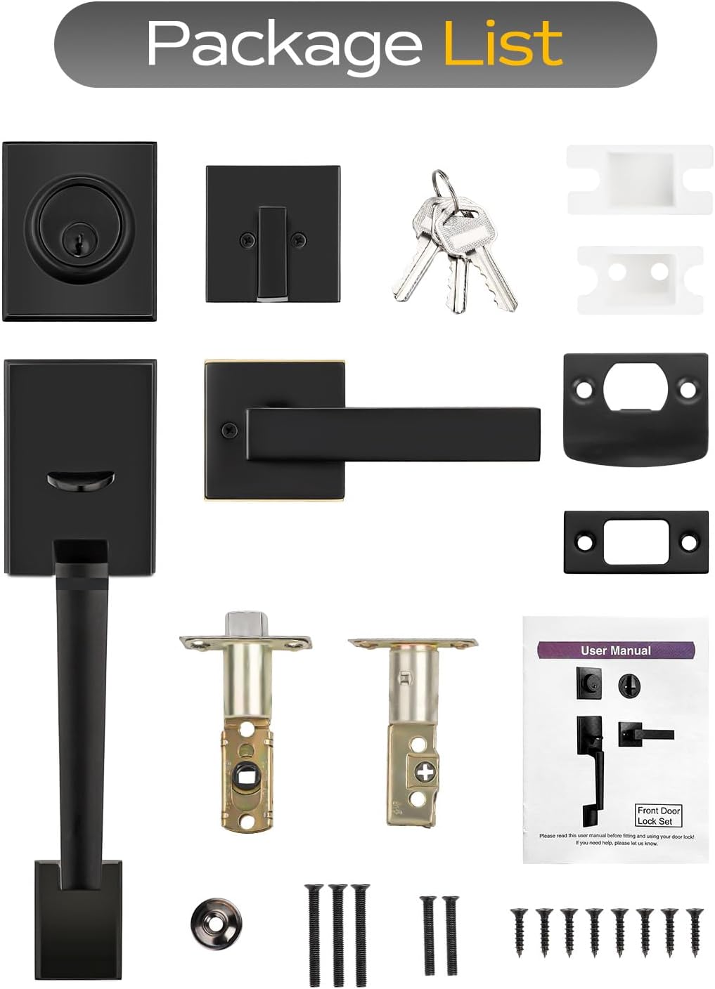 Front Door Handle Set with Deadbolt