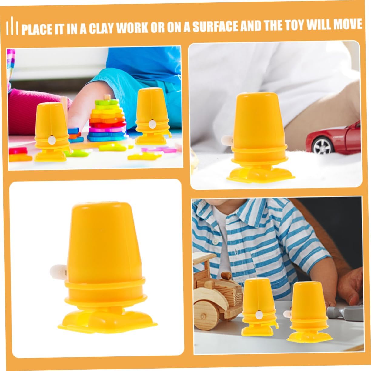 Hohopeti Wind-Up Toy MovementEight-Piece Plastic Clock Accessories for Kids
