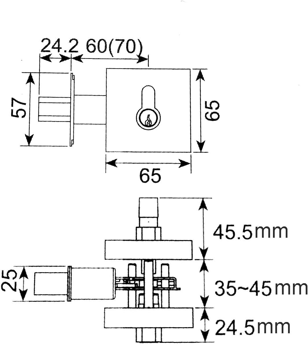 Sturdy Stylish Square Contemporary Deadbolt Lock for Front Entry Doors