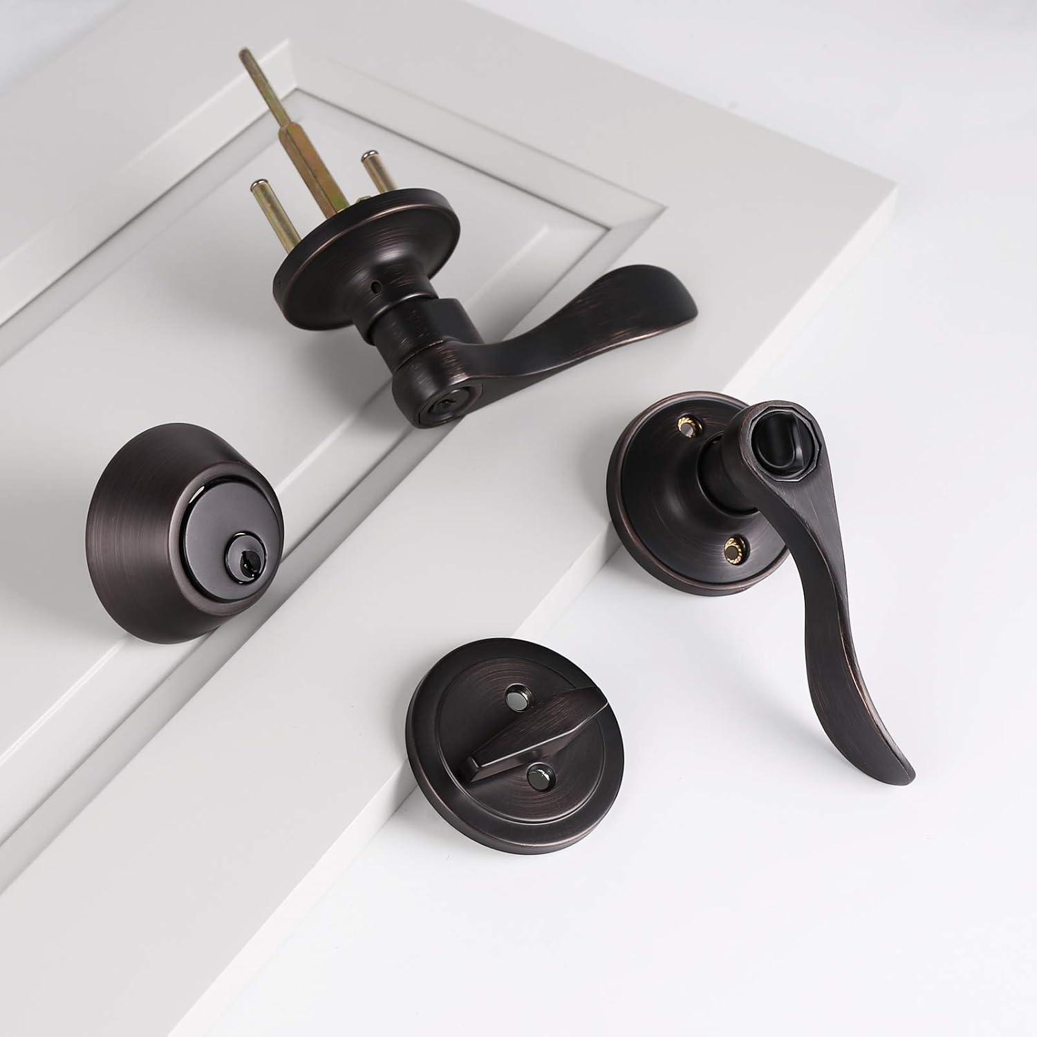 Probrico 6 Set Door Entry Lever Multi Cylinder Deadbolt Combo Set