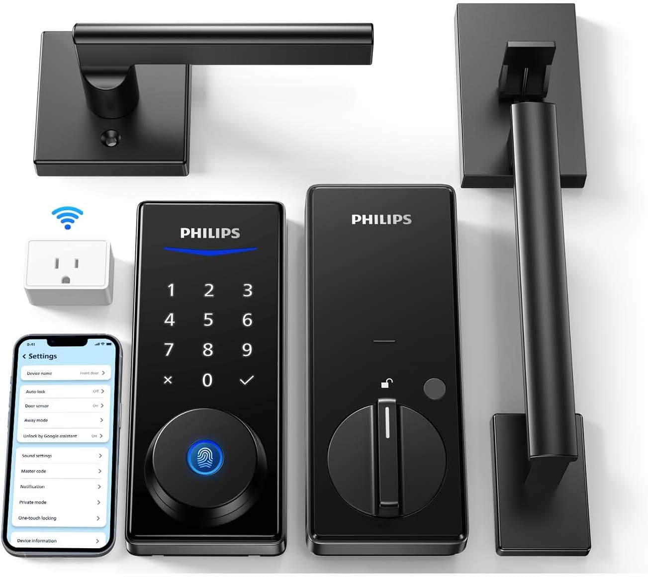 Philips Wi-Fi Smart Lock with Handle Keyless Entry Door Lock Set