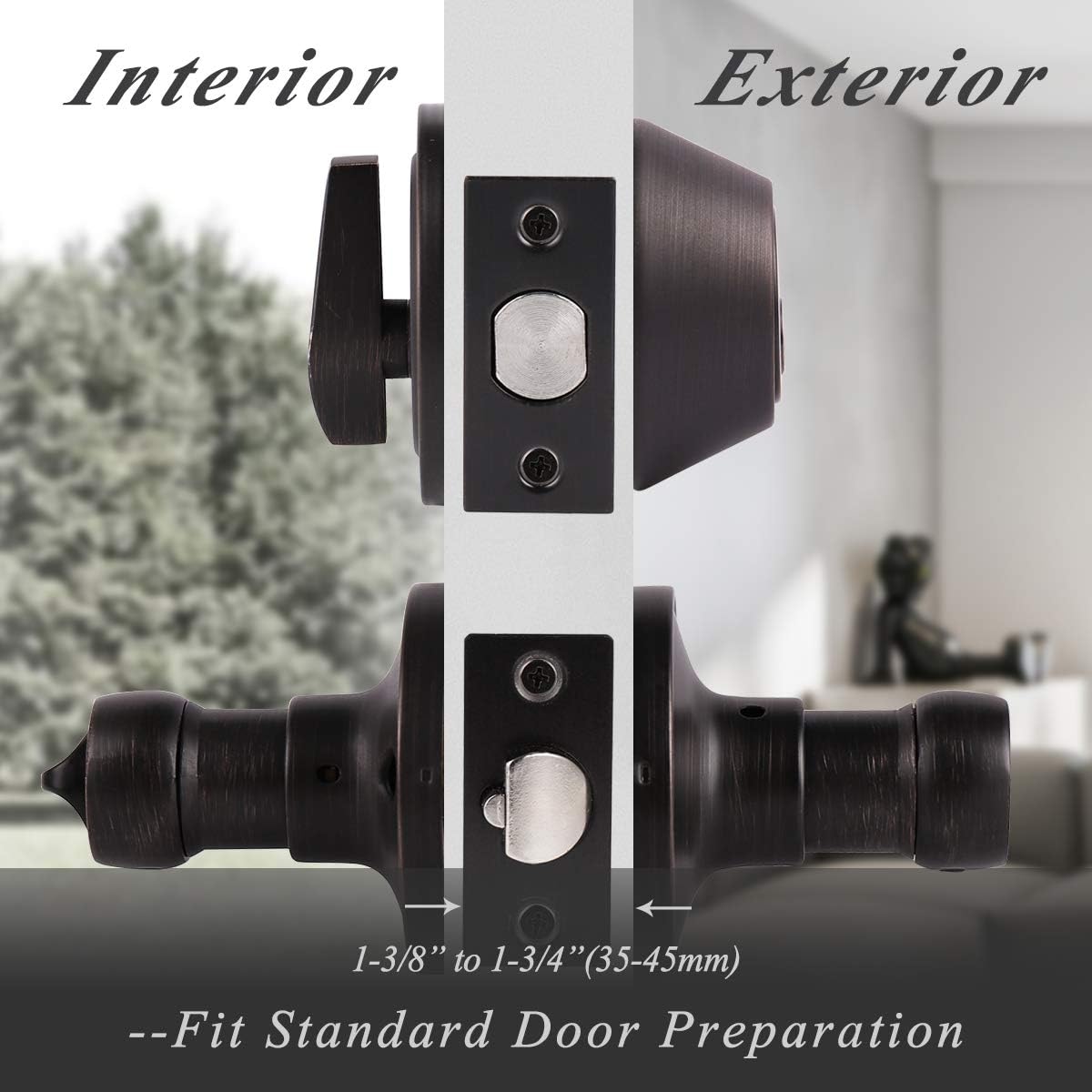 Probrico 6 Set Door Entry Lever Multi Cylinder Deadbolt Combo Set