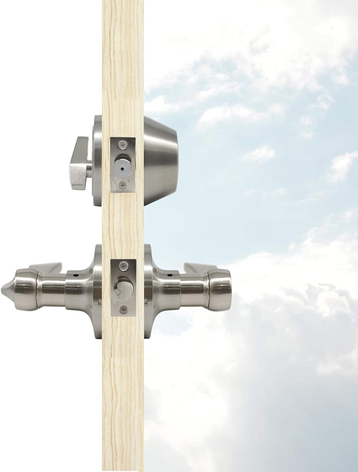 Gobrico Satin Nickel Door Lever Set
