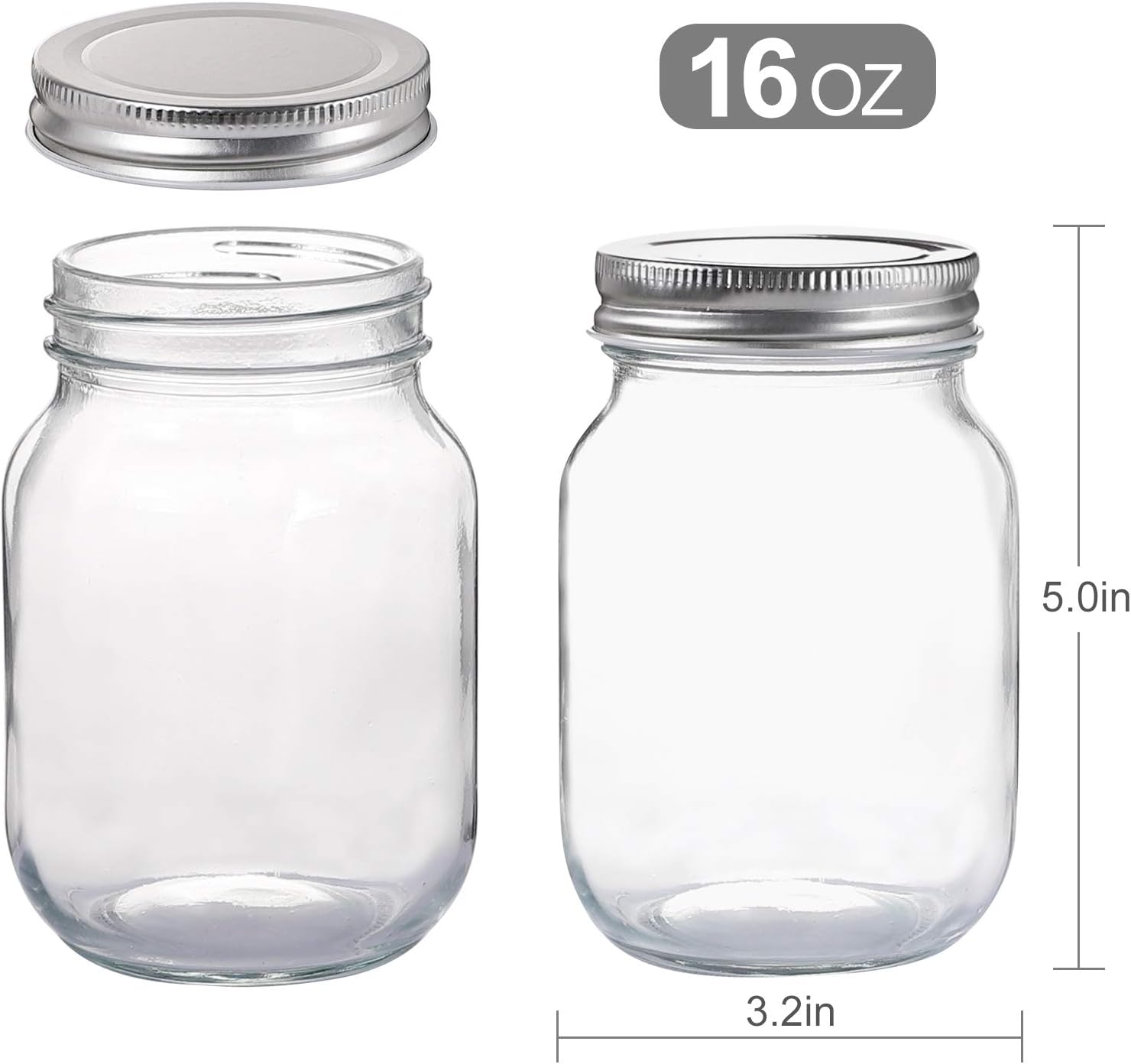 Durable Mason 16oz Jars