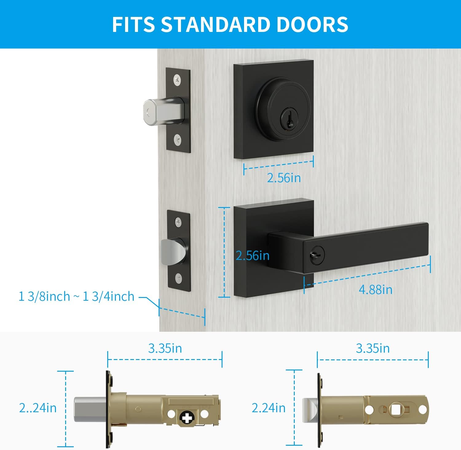Hidalife Keyed Door Handle and Deadbolt Set