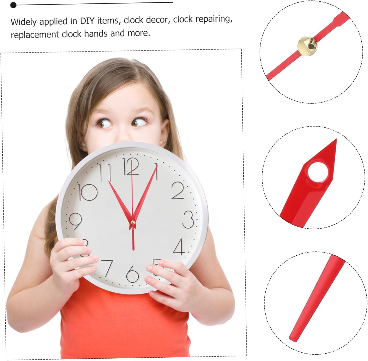 AOKWAWALIY 10-Piece Digital Wall Clock Hand Set Red