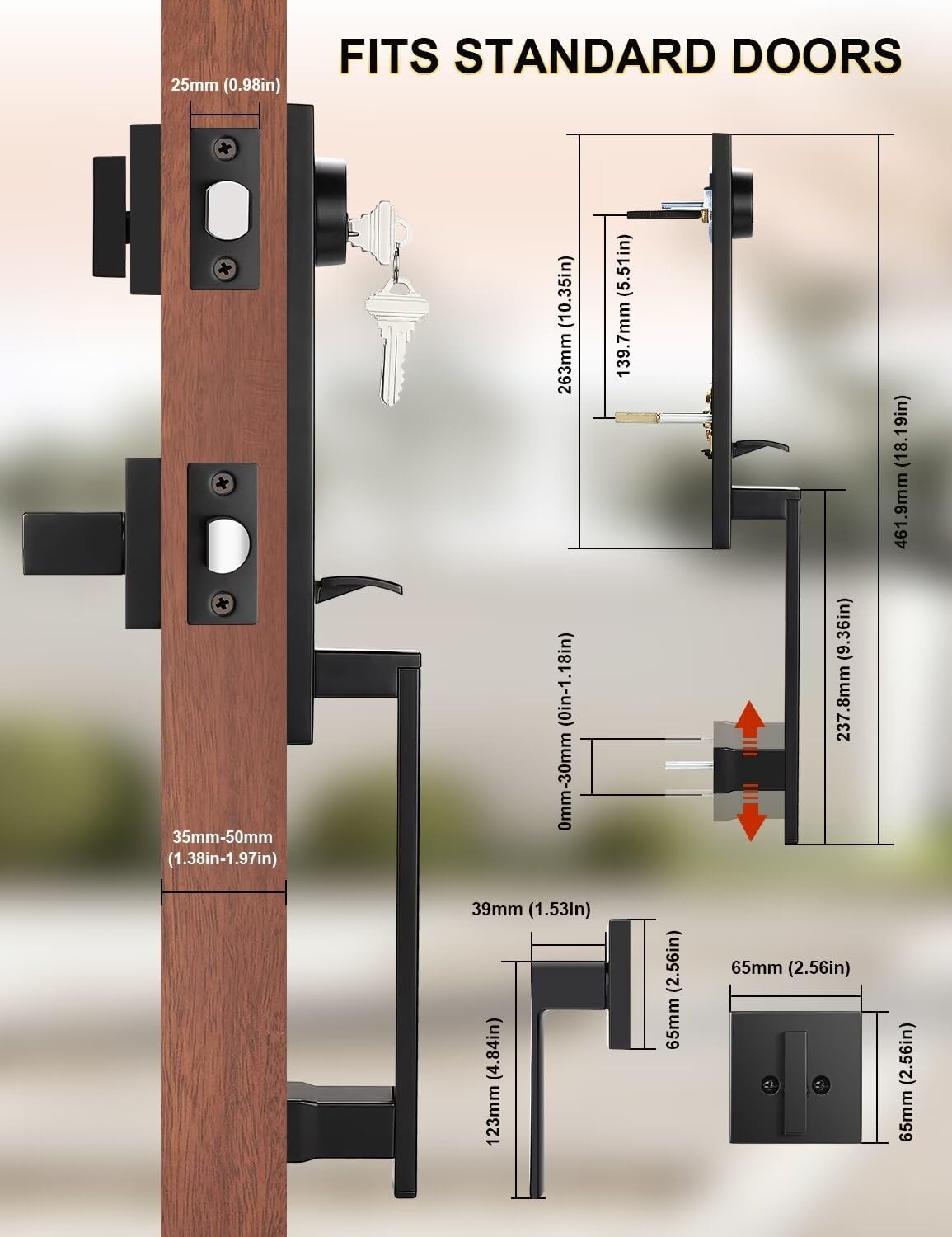 Full Escutcheon Handle Set